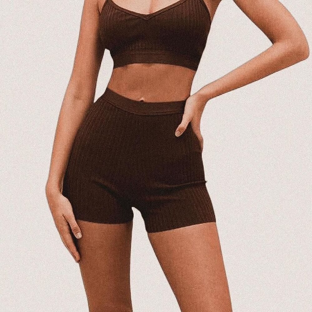 House of CB Black Eden Bandage Shorts – Ribbed Waist Cinch & Back Zipper Large